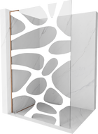 Mexen Kioto L Shower Wall Walk-in 90 x 200 cm, White Wave, Rose Gold - 800-090-103-60-97
