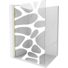 Mexen Kioto L Walk-in Shower Wall 100 x 200 cm, White Pattern, Gold - 800-100-103-50-97