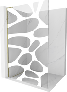 Mexen Kioto L Walk-in Shower Wall 90 x 200 cm, White Wave, Gold - 800-090-103-50-97