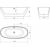 Mexen Eris freestanding bathtub 180 x 80 cm, white, chrome overflow - 53441808000-01