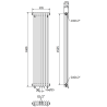 Mexen Denver decorative radiator 1600 x 378 mm, 1487 W, anthracite - W215-1600-378-00-66