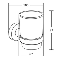 Mexen Tiber toothbrush holder, black - 7050538-70