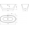 Mexen Eris freestanding bathtub 170 x 80 cm, black, chrome overflow - 53441708070-01