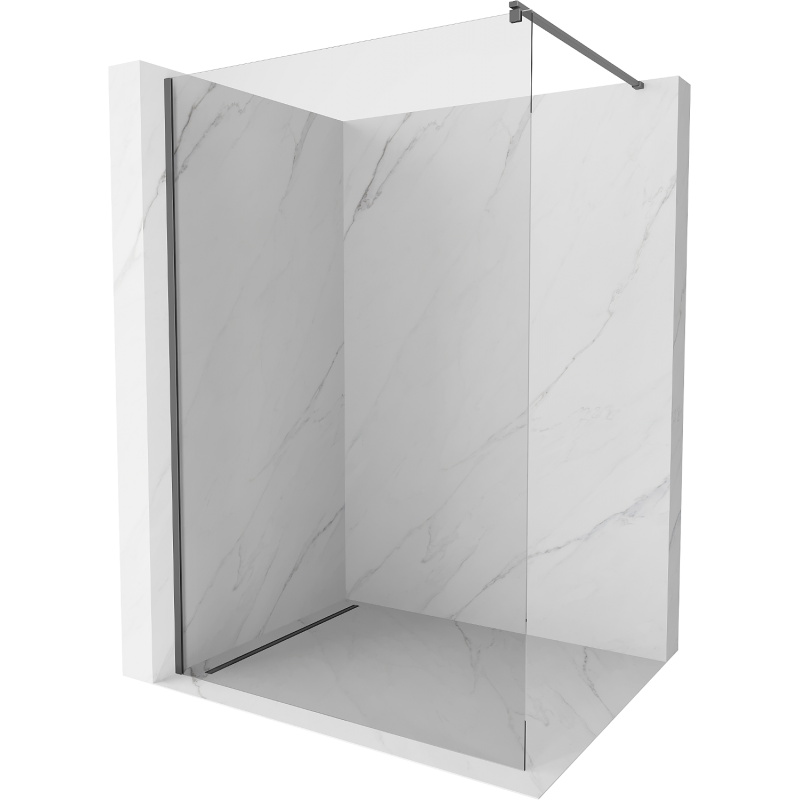 Mexen Kioto Walk-in Shower Panel 60 x 200 cm, Transparent 8 mm, Gun Metal - 800-060-101-95-00