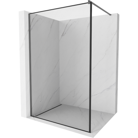Mexen Kioto Walk-in Shower Wall 120 x 200 cm, Black Frame 8 mm, Gun Metal - 800-120-101-95-70