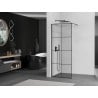 Mexen Kioto Walk-in Shower Screen 90 x 200 cm, Black Grid 8 mm, Gun Metal - 800-090-101-95-77