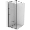 Mexen Kioto Walk-in Shower Screen 90 x 200 cm, Black Grid 8 mm, Gun Metal - 800-090-101-95-77