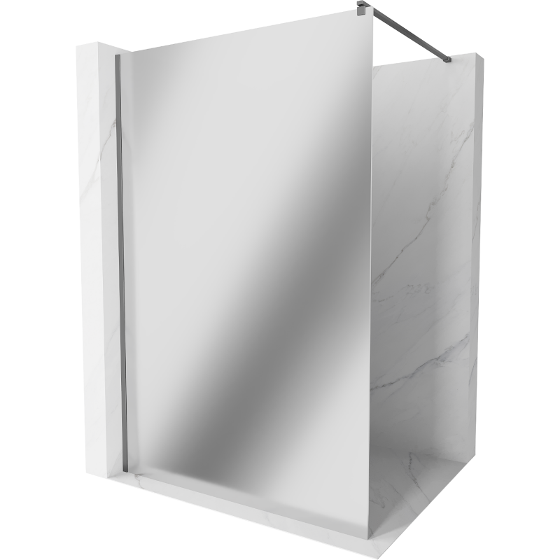 Mexen Kioto Walk-in Shower Panel 100 x 200 cm, Mirror 8 mm, Gun Metal - 800-100-101-95-50