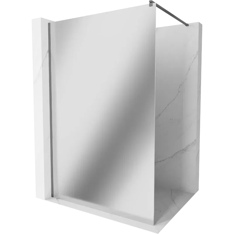 Mexen Kioto Walk-in Shower Screen 100 x 200 cm, Mirror 8 mm, Gun Metal - 800-100-101-95-50