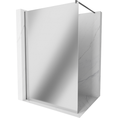 Mexen Kioto Walk-in Shower Panel 100 x 200 cm, Mirror 8 mm, Gun Metal - 800-100-101-95-50