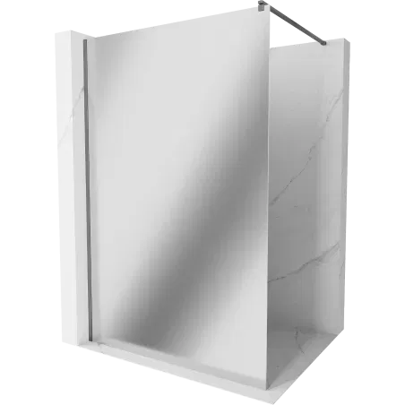 Mexen Kioto Walk-in Shower Screen 100 x 200 cm, Mirror 8 mm, Gun Metal - 800-100-101-95-50