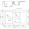 Mexen Gaspar 1.5-compartment granite sink with a drip tray and kitchen mixer tap Telma, Black - 6507-77-670200-00