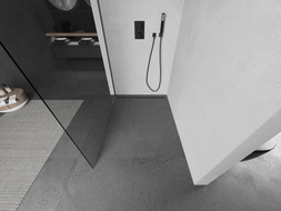 Mexen Kioto L Walk-in Shower Wall 95 x 200 cm, Transparent, Gun Metal - 800-095-103-95-00
