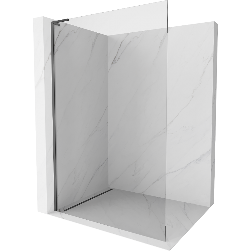 Mexen Kioto L Walk-in Shower Wall 100 x 200 cm, transparent, gun metal - 800-100-103-95-00