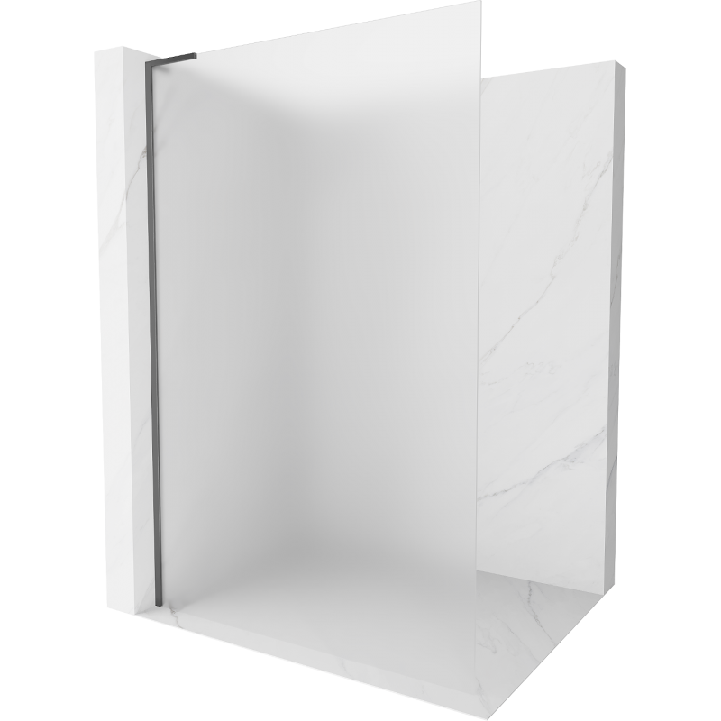 Mexen Kioto L Walk-in Shower Screen 120 x 200 cm, Frosted, Gun Metal - 800-120-103-95-30