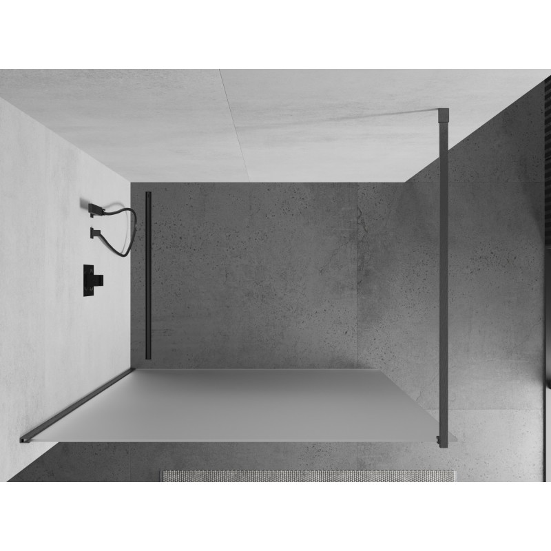 Mexen Kioto Walk-in Shower Wall 120 x 200 cm, Frosted 8 mm, Gun Gray Brushed - 800-120-101-66-30