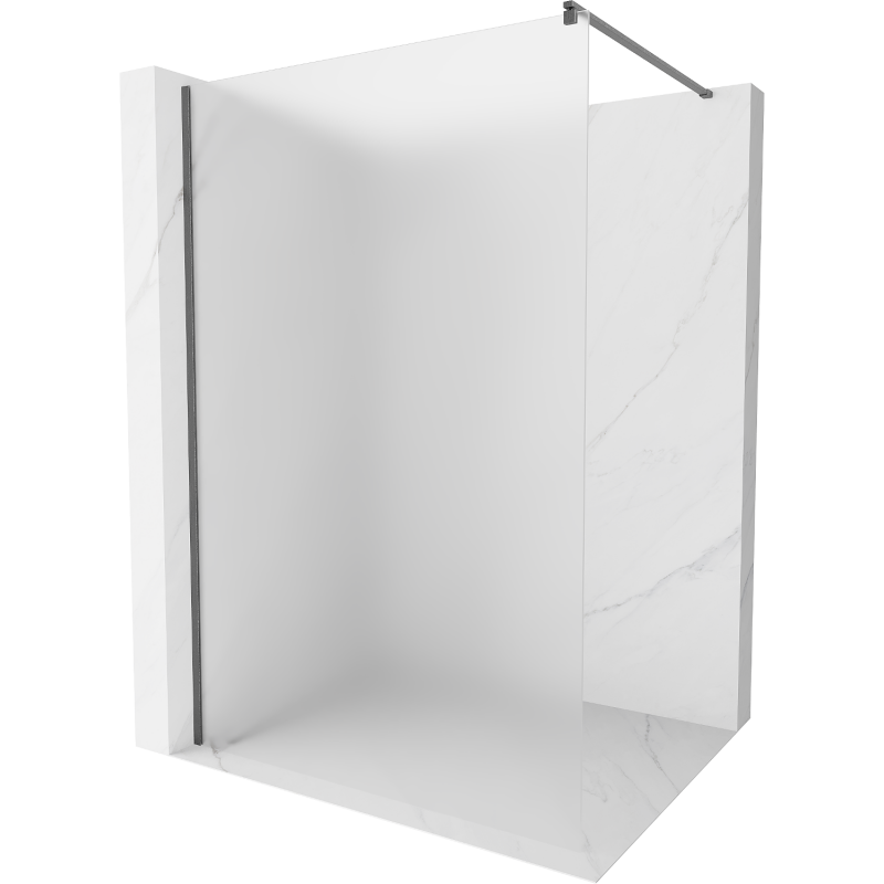 Mexen Kioto Walk-in Shower Wall 120 x 200 cm, Frosted 8 mm, Brushed Gun Gray - 800-120-101-66-30