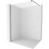 Mexen Kioto Walk-in Shower Wall 120 x 200 cm, Frosted 8 mm, Brushed Gun Gray - 800-120-101-66-30