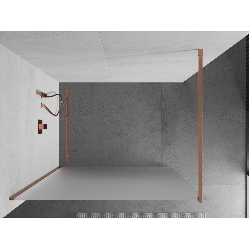 Mexen Kioto Walk-in Shower Screen 70 x 200 cm, Frosted 8 mm, Brushed Copper - 800-070-101-65-30