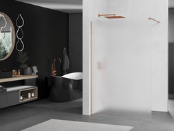 Mexen Kioto Walk-in Shower Wall 110 x 200 cm, Frosted 8 mm, Brushed Copper - 800-110-101-65-30