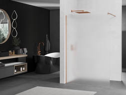 Mexen Kioto Walk-in Shower Panel 120 x 200 cm, Frosted 8 mm, Brushed Bronze - 800-120-101-65-30