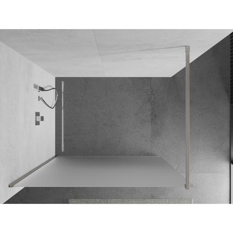 Mexen Kioto Walk-in Shower Wall 80 x 200 cm, Frosted 8 mm, Brushed Nickel - 800-080-101-97-30