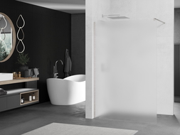 Mexen Kioto Walk-in Shower Panel 90 x 200 cm, Frosted 8 mm, Brushed Nickel - 800-090-101-97-30