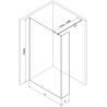 Mexen Kioto Walk-in Shower Wall 100 x 30 cm, Black Pattern, Chrome - 800-100-212-01-70-030