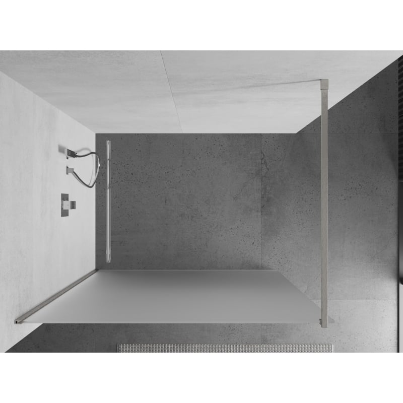 Mexen Kioto Walk-in Shower Wall 100 x 200 cm, Frosted 8 mm, Brushed Nickel - 800-100-101-97-30