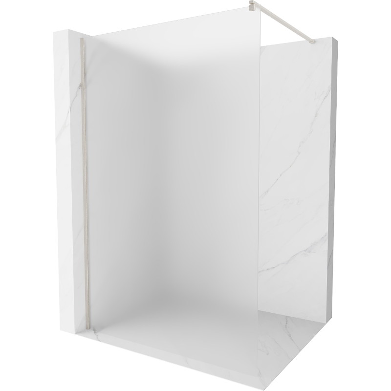 Mexen Kioto Walk-in Shower Wall 100 x 200 cm, Frosted 8 mm, Brushed Nickel - 800-100-101-97-30