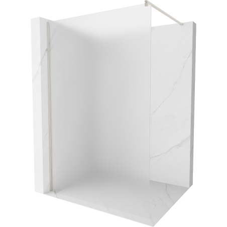 Mexen Kioto Walk-in Shower Wall 130 x 200 cm, Frosted 8 mm, Brushed Nickel - 800-130-101-97-30