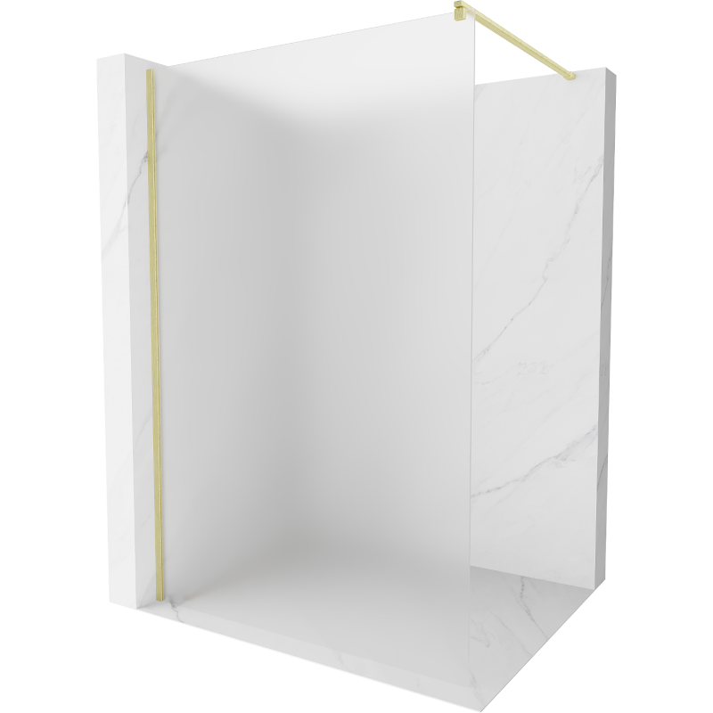 Mexen Kioto Walk-in Shower Screen 80 x 200 cm, Frosted 8 mm, Brushed Gold - 800-080-101-55-30