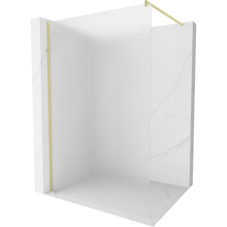 Mexen Kioto Walk-in Shower Wall 120 x 200 cm, Frosted 8 mm, Brushed Gold - 800-120-101-55-30