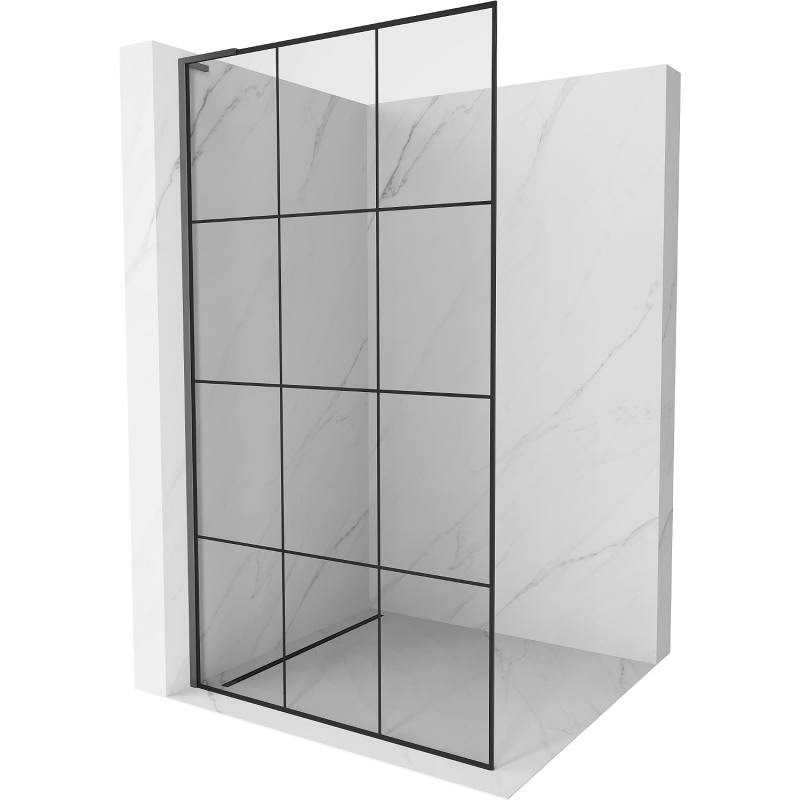 Mexen Kioto L Walk-in Shower Wall 110 x 200 cm, Black Pattern, Gun Metal - 800-110-103-95-77