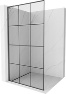 Mexen Kioto L Walk-in Shower Wall 110 x 200 cm, Black Grid, Gun Metal - 800-110-103-95-77