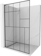 Mexen Kioto L Walk-in Shower Wall 110 x 200 cm, Black Pattern, Gun Metal - 800-110-103-95-78