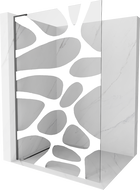 Mexen Kioto L Walk-in Shower Wall 80 x 200 cm, White Wave, Gun Metal - 800-080-103-95-97