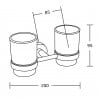 Mexen Tiber double toothbrush holder, black - 7050552-70