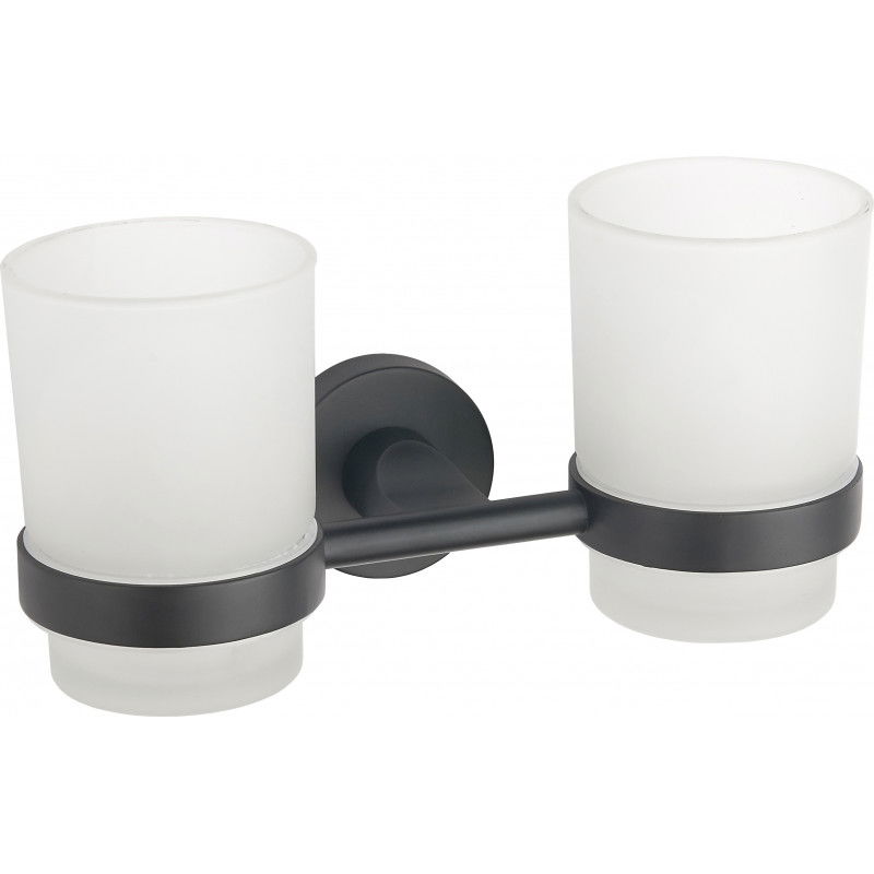 Mexen Tiber double toothbrush cup, Black - 7050552-70