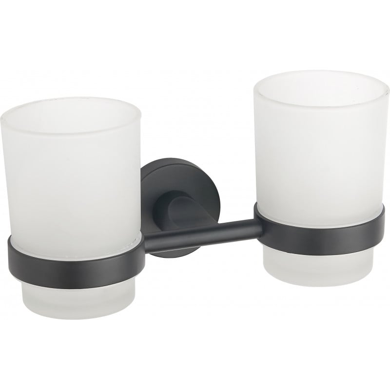 Mexen Tiber double toothbrush holder, black - 7050552-70