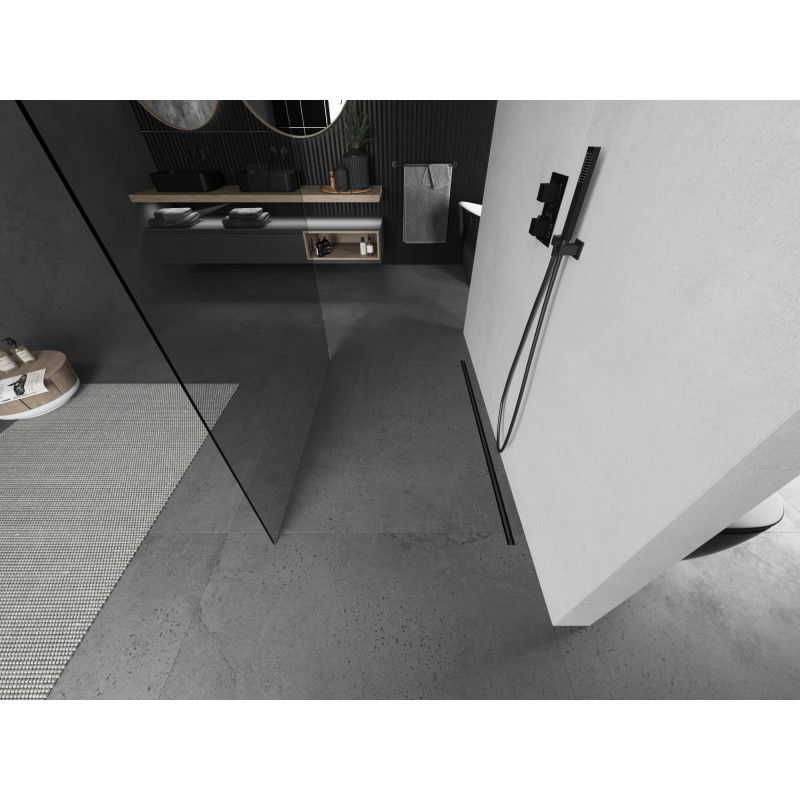 Mexen Kioto Freestanding Shower Screen 105 x 200 cm, Transparent 8 mm, Gun Metal - 800-105-002-95-00