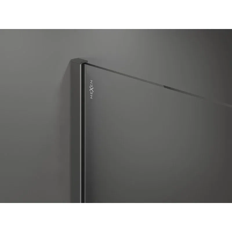 Mexen Kioto Walk-in Shower Screen 100 x 200 cm, Mirror 8 mm, Gun Metal - 800-100-101-95-50