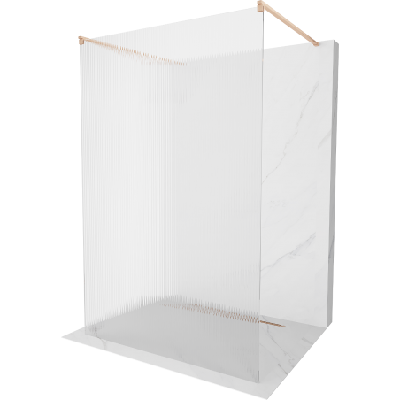 Mexen Kioto freestanding shower wall 110 x 200 cm, tempered glass 8 mm, brushed bronze - 800-110-002-65-09