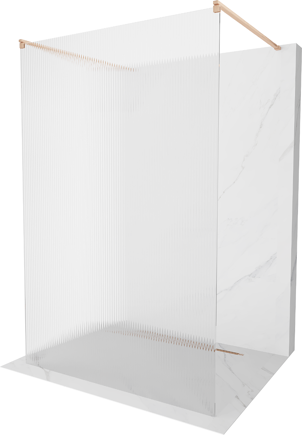 Mexen Kioto Freestanding Shower Wall 120 x 200 cm, 8 mm Glass, Brushed Bronze - 800-120-002-65-09