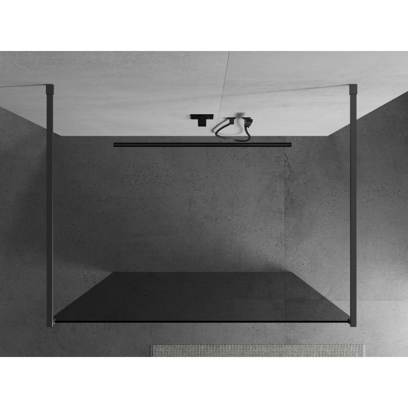 Mexen Kioto 130 x 200 cm Freestanding Shower Wall, Graphite 8 mm, Gun Metal - 800-130-002-95-40