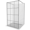 Mexen Kioto freestanding shower panel 100 x 200 cm, black grid 8 mm, gun metal - 800-100-002-95-77