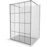 Mexen Kioto freestanding shower screen 130 x 200 cm, black grid 8 mm, gun metal - 800-130-002-95-77