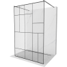 Mexen Kioto freestanding shower wall 110 x 200 cm, black pattern 8 mm, gun metal - 800-110-002-95-78