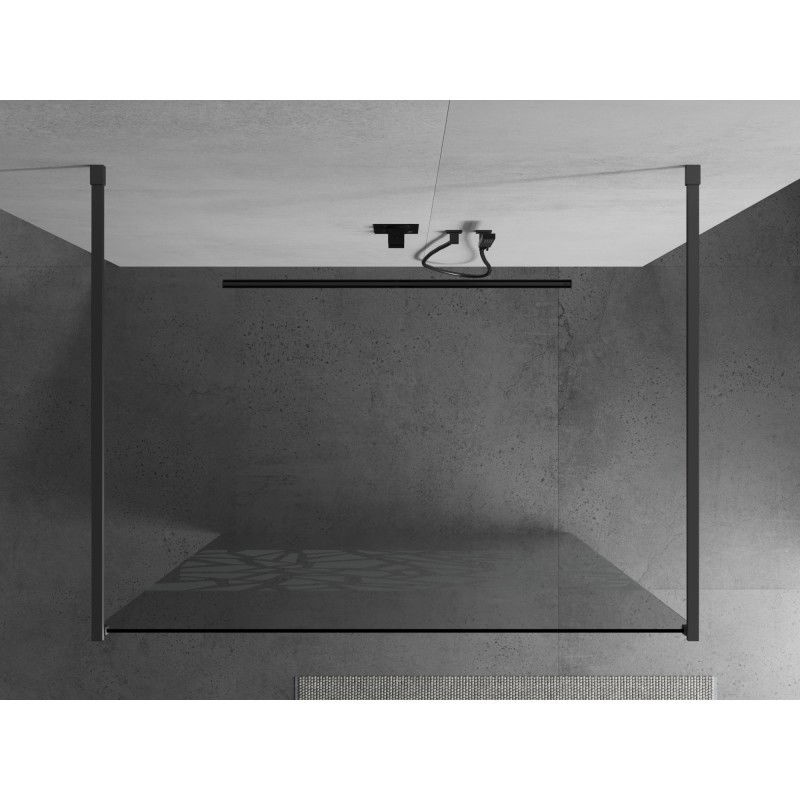 Mexen Kioto Free-standing Shower Screen 110 x 200 cm, White Pattern 8 mm, Gun Metal - 800-110-002-95-85