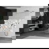 Mexen Kioto freestanding shower wall 140 x 200 cm, white pattern 8 mm, gun metal - 800-140-002-95-85